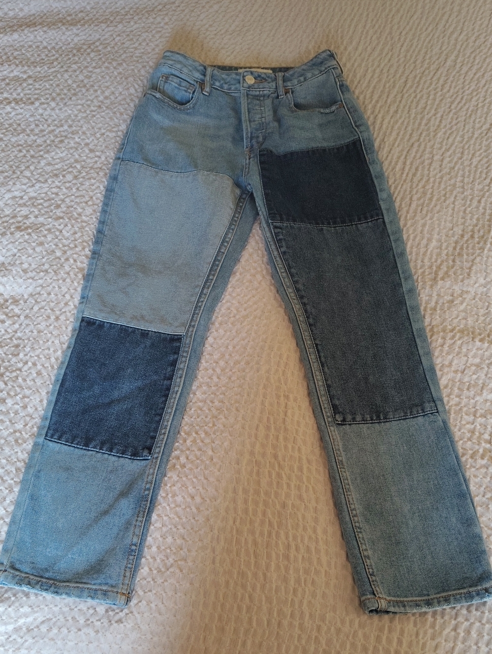 PacSun Mom Jeans ColorBlock Patch Denim Jeans Size 23
